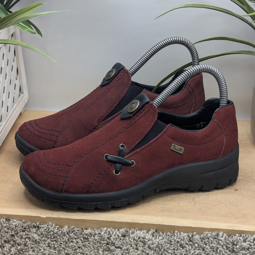 Rieker Samti Red Suede Slip On Loafers Women's  Size 36 (US 5)